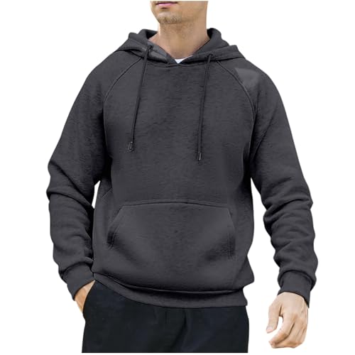 BFSWL Der Discounter Hoodie Herren Fleece Pullover mit Kapuze Einfarbig Gefüttert Sweatshirt Warm Sport Kapuzempullover Winter Langarm Fleecepullover Freizeit Fleecepulli mit Taschen Leichte von BFSWL