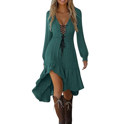 BFSWL Halloween Kostüm Kleider Damen Gothic Kleid mit Unregelmäßiger Saum Festliche Karneval Partykleid von BFSWL