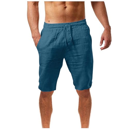 BFSWL Lustige Geschenke Kurz Hosen Herren Sommer Leinenhose Elastische Taille Shorts Bermuda Sommerhose Herren-Shorts mit Tunnelzug Holiday Strandhose Leichte Freizeithose Leinen Pants Men Stoffhose von BFSWL