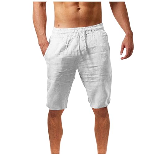 Lustige Geschenke Kurz Hosen Herren Sommer Leinenhose Elastische Taille Shorts Bermuda Sommerhose Herren-Shorts mit Tunnelzug Holiday Strandhose Leichte Freizeithose Leinen Pants Men Stoffhose von BFSWL
