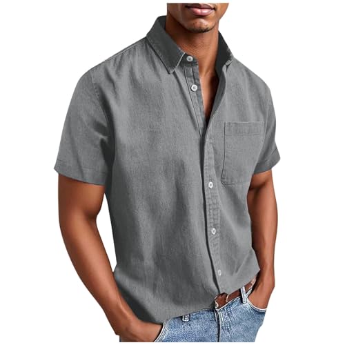 BFSWL Sommerhemd Herren Kurzarm Übergröße Hemd Sommer Bügelfrei Freizeithemd Knopfleiste Hemden mit Taschen Business Kurzarmhemd Regular Fit Herrenhemd BFSWL Sommerhemd Herren Kurzarm Übergröße Hemd Sommer Bügelfrei Freizeithemd Knopfleiste Hemden mit Taschen Business Kurzarmhemd Regular Fit Herrenhemd von BFSWL