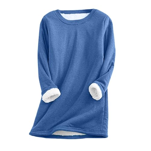 Geschenke für Frauen Teddy Fleece Pullover Damen Grosse Grössen Fleecepullover Einfarbig Sweatshirt Ohne Kapuze Langarm Warm Gefütterte Pulli Freizeit Winter Fleecepulli Basic Plüsch Geschenke für Frauen Teddy Fleece Pullover Damen Grosse Grössen Fleecepullover Einfarbig Sweatshirt Ohne Kapuze Langarm Warm Gefütterte Pulli Freizeit Winter Fleecepulli Basic Plüsch von BFSWL