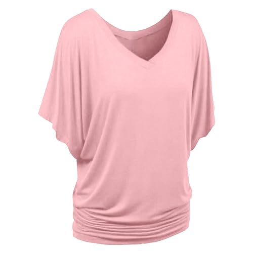 Prime to Day Angebote 2024 Tshirt Damen Sommer Fledermausärmel T Shirt Plissee Kurzarm Oberteile Große Größen T-Shirt Oversize Stretch Bluse Ausgefallene Longshirt Einfarbig Pullover Lässig Prime to Day Angebote 2024 Tshirt Damen Sommer Fledermausärmel T Shirt Plissee Kurzarm Oberteile Große Größen T-Shirt Oversize Stretch Bluse Ausgefallene Longshirt Einfarbig Pullover Lässig von BFSWL