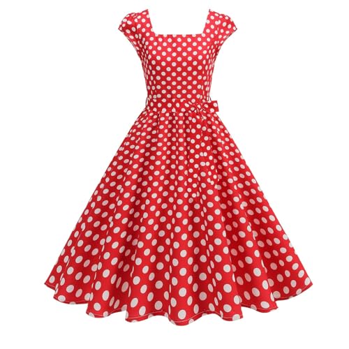 Rockabilly Kleider Damen 50er Kurzarm Polka Dots Kleid Knielang Partykleid mit Gürtel A Linien Swing Cocktailkleid Festlich Plissee Ballkleid Hohe Taille Midikleid Modisch Abendkleid Rockabilly Kleider Damen 50er Kurzarm Polka Dots Kleid Knielang Partykleid mit Gürtel A Linien Swing Cocktailkleid Festlich Plissee Ballkleid Hohe Taille Midikleid Modisch Abendkleid von BFSWL