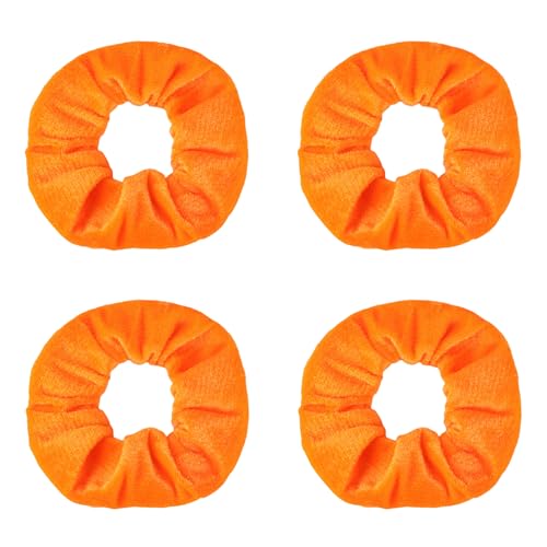 Haargummi,Haargummis Scrunchies Satin,Weiche Elastische Haarbänder Pferdeschwanz,Haare Ringe aus Samt für Damen und Mädchen,Klassische Pferdeschwanzhalter Haarschmuck Groß für Haare (Orange) von BFUZXY