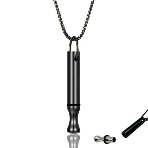 Rauchentwöhnung Hilfsmittel Kette,Rauchfrei Halskette Original,Atemhalskette Raucherentwöhnung mit Widerstand,Simuliert Rauchgefühl,Kette Mit Pfeife,Rauch Entwöhnung,Ketten für Herren (Schwarz) von BFUZXY