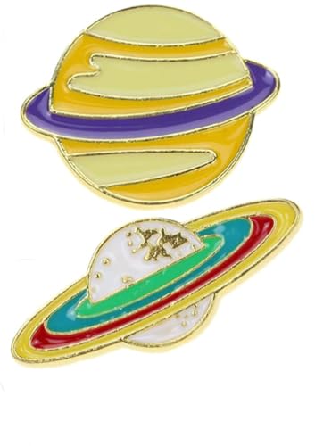 Astronaut Weltraum Brosche Raumschiff Planet Niedliche Brosche Anzug Jacke Tasche Hut 2-teiliges Set für Jungen und Mädchen (Emaille Pin 2) von BFYDmttuBF