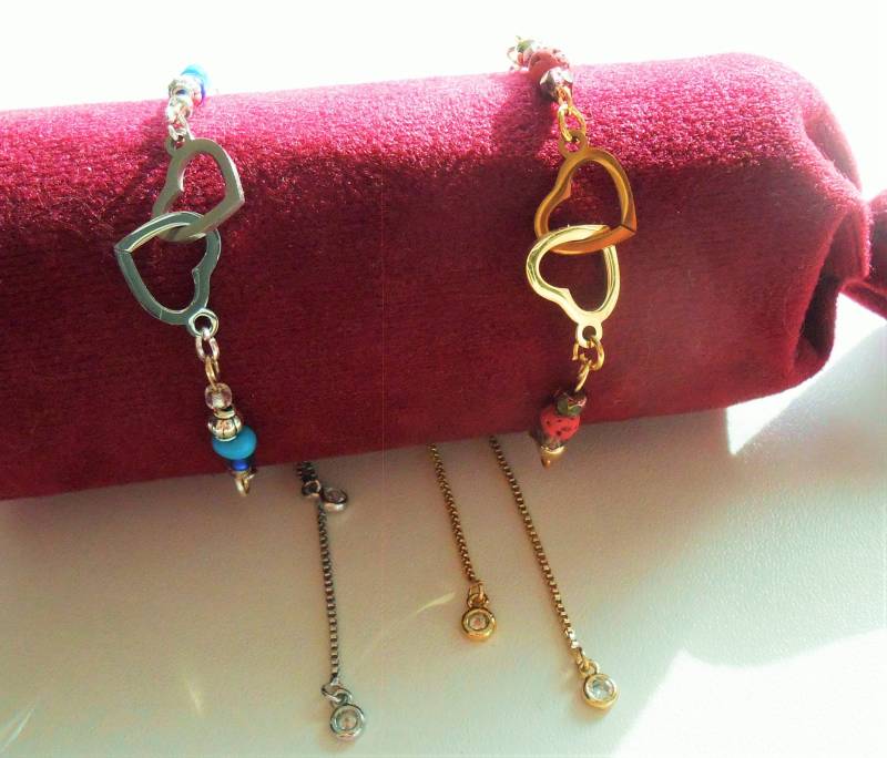 Armkettchen Armband-Mit Herzen Und Perlen Geschenkidee-Beste Freundin-Herz-Freundschaftsarmband-Anpassbar von BGDesignRW