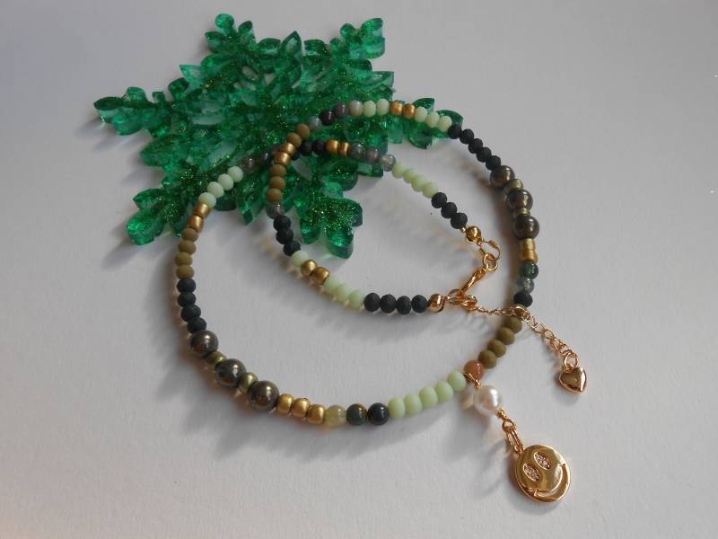 Perlenkette Mit Goldanhänger Smiley 24Ct. Vergoldet von BGDesignRW