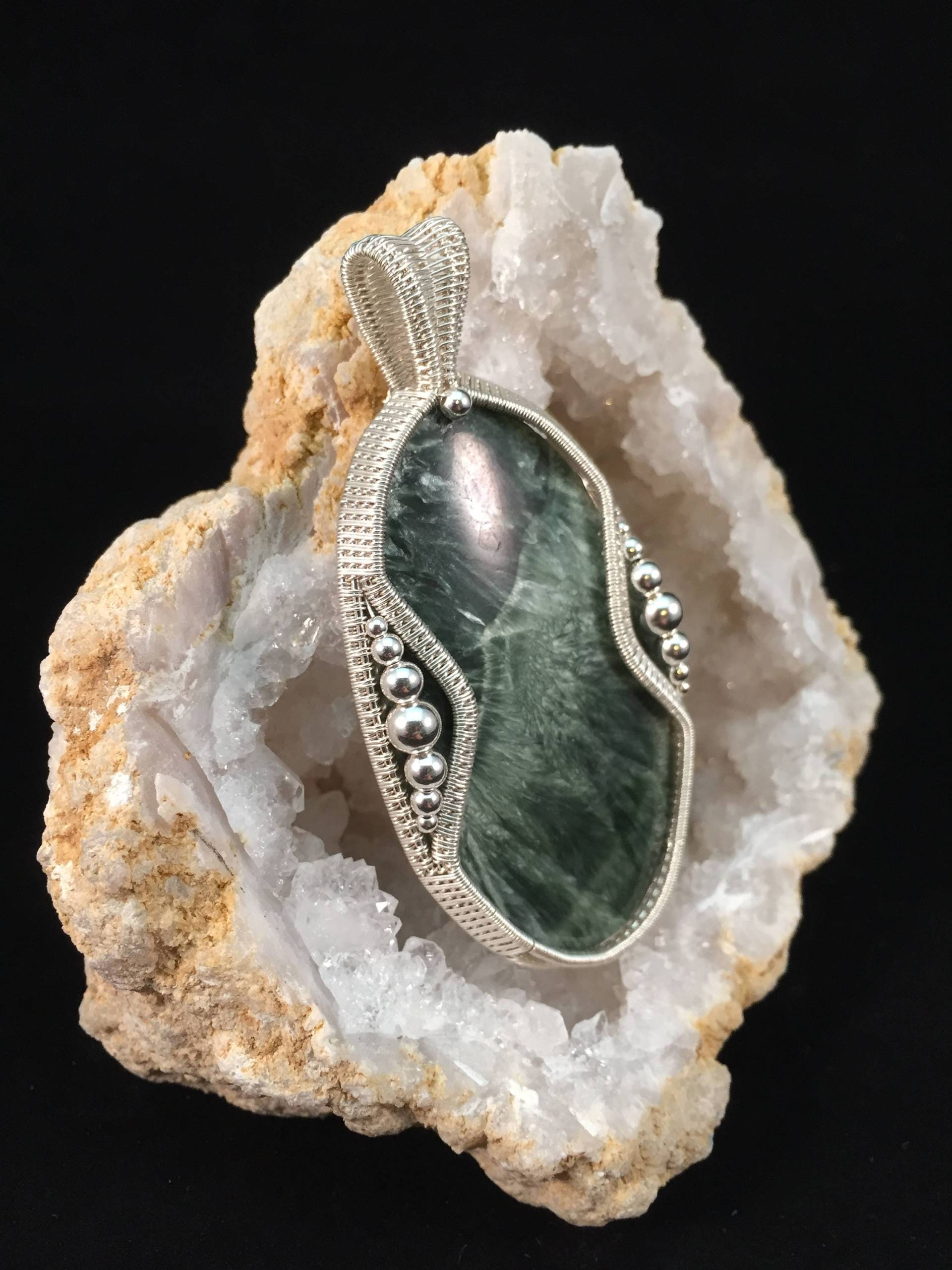 Seraphinit Und Sterling Silber Verpackt Anhänger Seraphinit Und Sterling Silber Verpackt Anhänger von BGDesignsJewelry