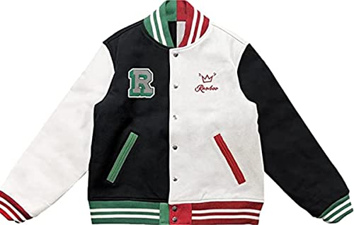 Ranboo Fashion New Varsity Jacket DreamTeam SMP Merch-Knöpfe Hoodies Winter Herren Damen Sweatshirt Hoodies, merhfarbig, 36 von BGELAI