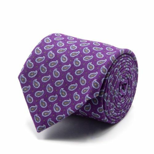 Baumwollkrawatte mit Paisley-Muster Lila von BGENTS