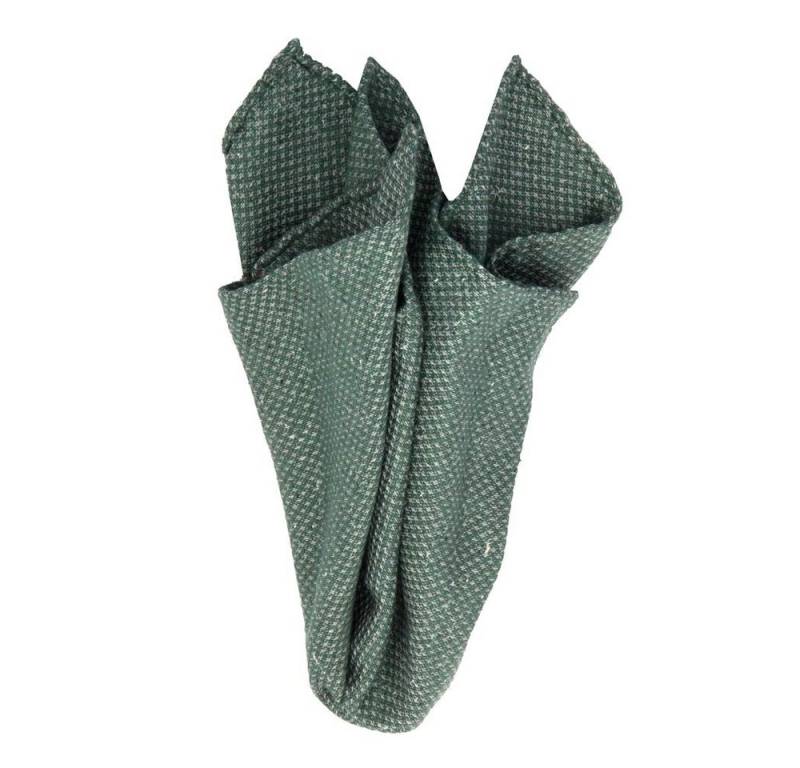 BGENTS Einstecktuch Gewebt und handrolliert aus Seide/Baumwolle in Grün mit geo Muster, Besonderer Eyecatcher von BGENTS