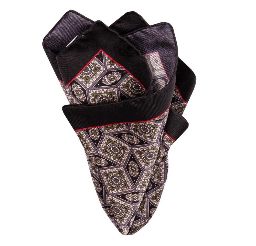 BGENTS Einstecktuch Handrolliertes Einstecktuch aus Seiden-Twill mit geometrischem Muster, Besondere Farbbrillanz BGENTS Einstecktuch Handrolliertes Einstecktuch aus Seiden-Twill mit geometrischem Muster, Besondere Farbbrillanz von BGENTS