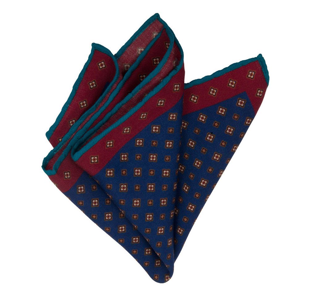 BGENTS Einstecktuch Handrolliertes Einstecktuch aus Wolle mit geometrischem Muster, Geometrischem Muster von BGENTS