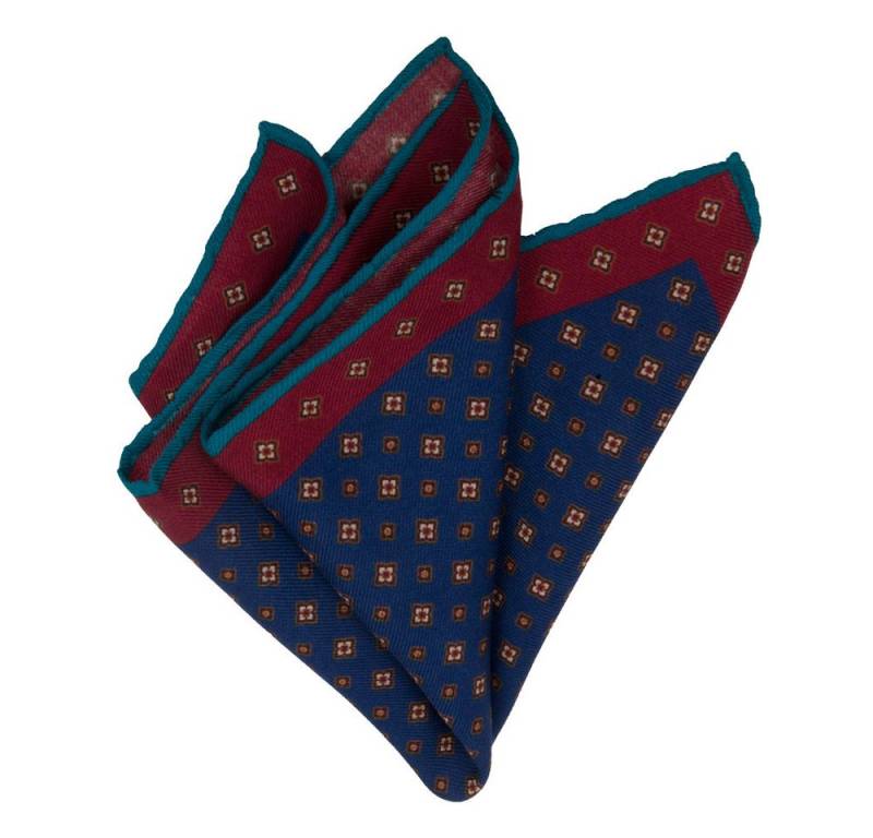 BGENTS Einstecktuch Handrolliertes Einstecktuch aus Wolle mit geometrischem Muster, Geometrischem Muster von BGENTS