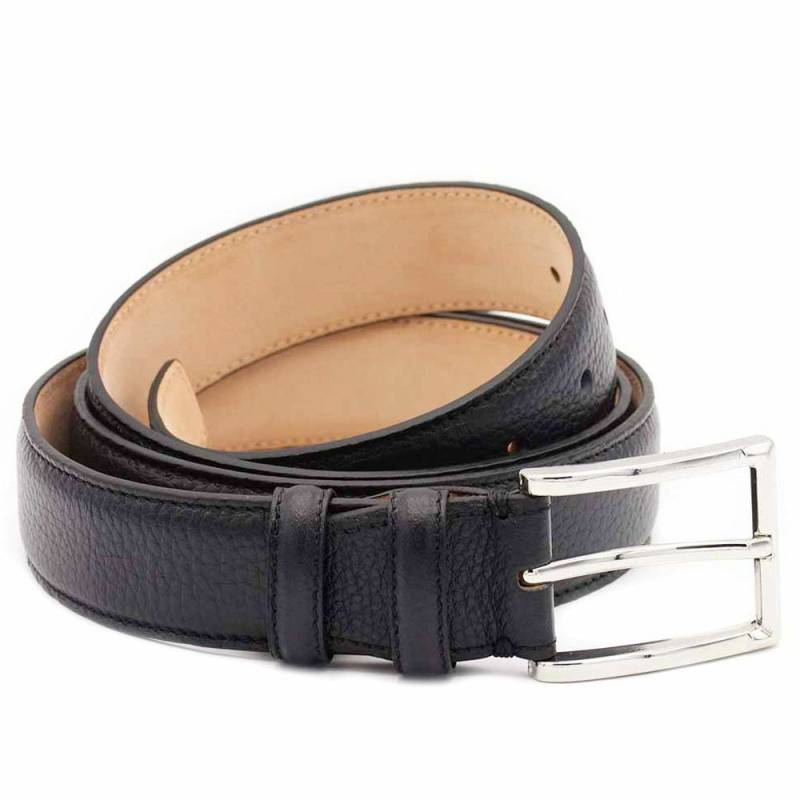 Leder Vollnarbengürtel Schwarz von BGENTS