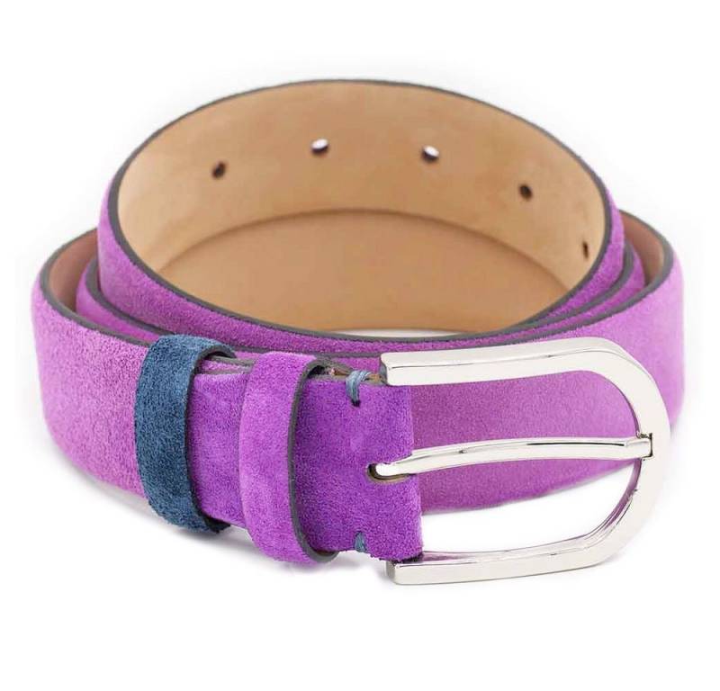 BGENTS Ledergürtel Veloursledergürtel mit Sattlerstich-Detail und Wechselschlaufe trendige Farben von BGENTS