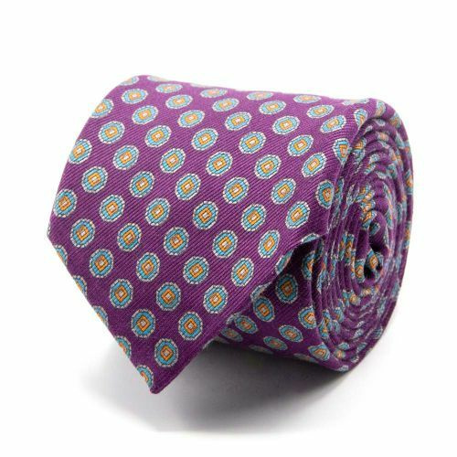Mogador-Krawatte mit Kreisen Viola von BGENTS