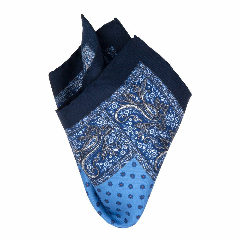 BGENTS Seideneinstecktuch mit floralem Muster dunkel_blau von BGENTS