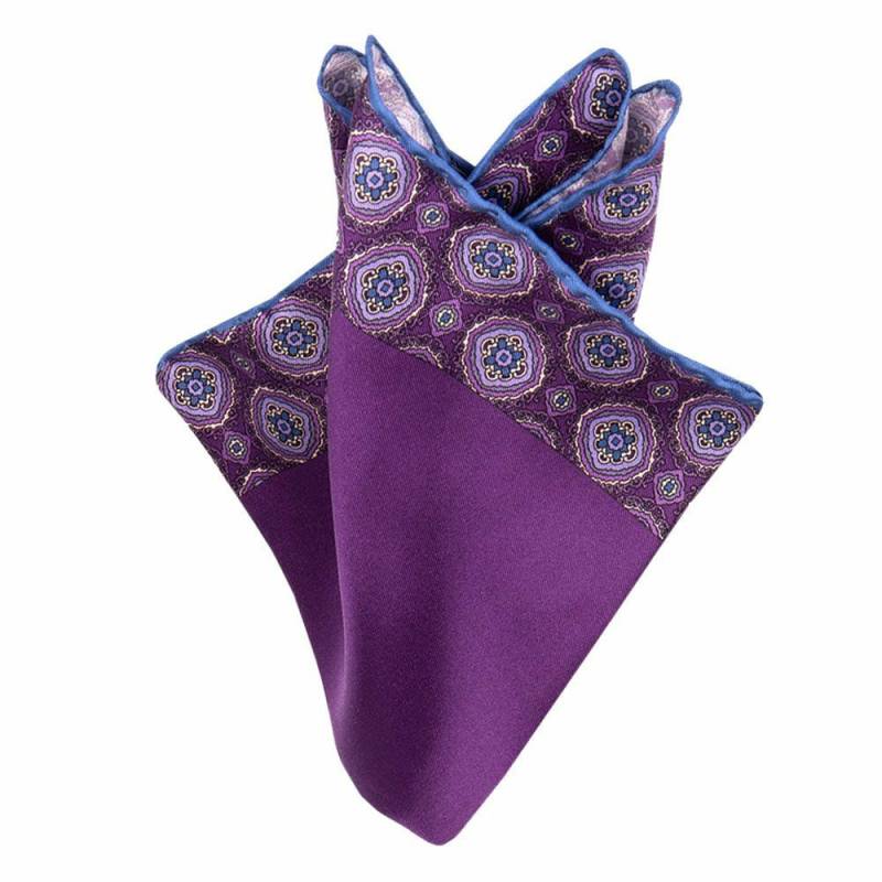 BGENTS Seideneinstecktuch mit geom Muster lila von BGENTS