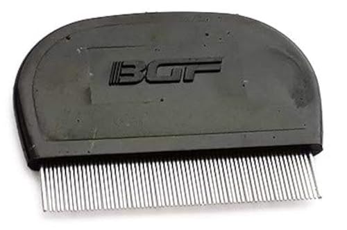 Läusekamm Nissenkamm aus Edelstahl extra fein für Baby Kinder Erwachsene und Haustier (1er Pack- Schwarz extra fein) von BGF