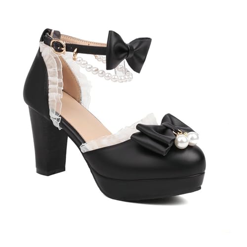BGFCDFGV Damensandalen, Prinzessinnenschuhe, High Heels, Damen-Blockabsätze,Schwarz,45 EU BGFCDFGV Damensandalen, Prinzessinnenschuhe, High Heels, Damen-Blockabsätze,Schwarz,45 EU von BGFCDFGV