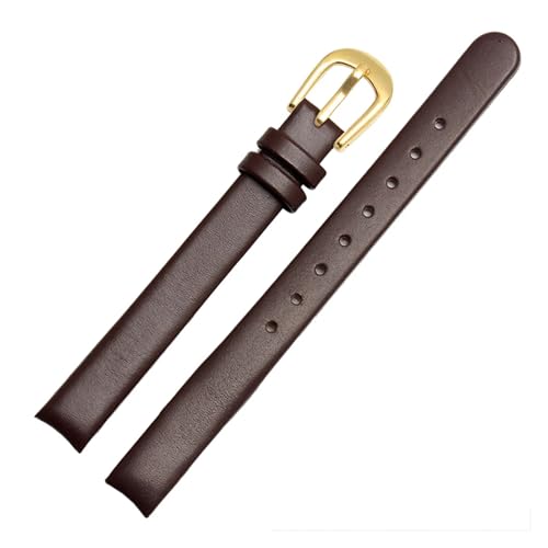 BGFFDSZ 10 mm Echtlederarmband, kompatibel mit Calvin Klein Bent Bracelet, Schwarz, Braun, Blau, Weiß, for Damen-Quarzuhr K43231CS K43232(Brown g) von BGFFDSZ
