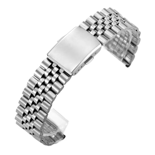 BGFFDSZ 18 mm 20 22 Edelstahl-Uhrenarmband, kompatibel mit Omega, Seiko-Armbändern, verstellbares Faltschließband, Universalarmband for Herren(22mm) von BGFFDSZ