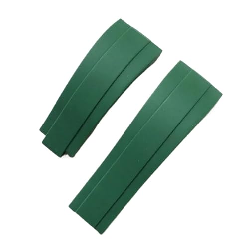 BGFFDSZ 20 mm Silikonarmband, kompatibel mit Rolex GMT Daytona Submariner Diving, Edelstahlschnalle, Herren- und Damenuhrenarmband aus Gummi, wasserdicht(Green-no buckle) von BGFFDSZ