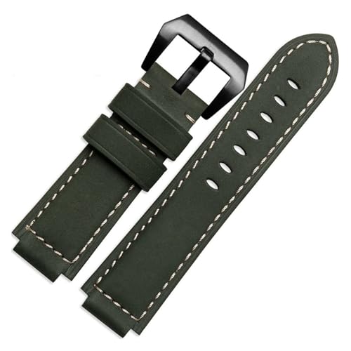 BGFFDSZ Crazy Horse Rindsleder-Armband kompatibel mit Herren-Armband Timex T49859 | T2N720 | T2p141 | T2n722 | 723 | 738 | 739 mit Schraubstangenwerkzeug(Armg green black) von BGFFDSZ