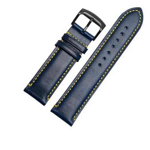 BGFFDSZ Dlue Armband Lederband Kompatibel Mit Citizen AT8020 JY8078 Uhr Band Mit Faltschließe Armband 22mm 23mm ARMBAND(Blue-black clasp,23mm) von BGFFDSZ