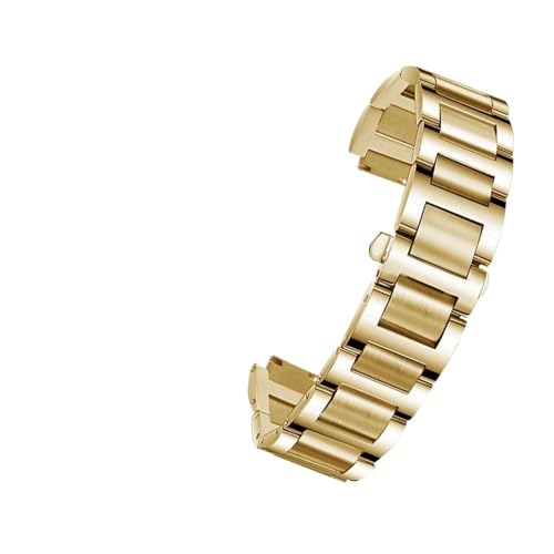 BGFFDSZ Edelstahl-Uhrenarmband mit Bandanstoß, kompatibel mit Uhrenarmband der Cartier Ballon Bleu-Serie, 14 x 8 mm, 16 x 8 mm, 18 x 11 mm, 20 x 12 mm, 22 x 14 mm(Gold,22-14mm) von BGFFDSZ