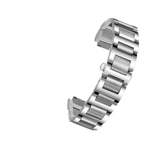 BGFFDSZ Edelstahl-Uhrenarmband mit Bandanstoß, kompatibel mit Uhrenarmband der Cartier Ballon Bleu-Serie, 14 x 8 mm, 16 x 8 mm, 18 x 11 mm, 20 x 12 mm, 22 x 14 mm(Silver,20-12mm) von BGFFDSZ