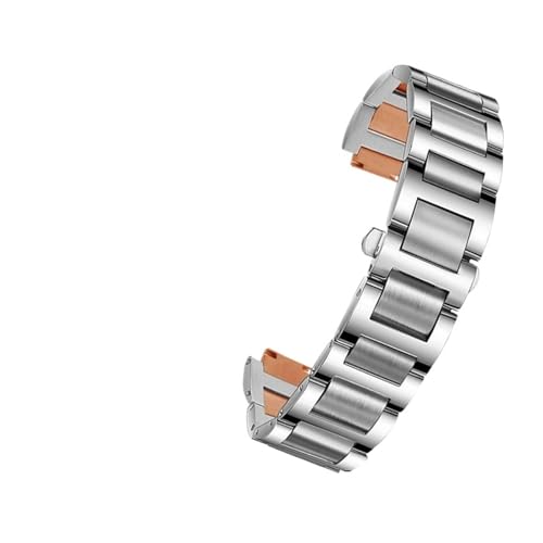 BGFFDSZ Edelstahl-Uhrenarmband mit Bandanstoß, kompatibel mit Uhrenarmband der Cartier Ballon Bleu-Serie, 14 x 8 mm, 16 x 8 mm, 18 x 11 mm, 20 x 12 mm, 22 x 14 mm(Silver rose gold,18-11mm) von BGFFDSZ