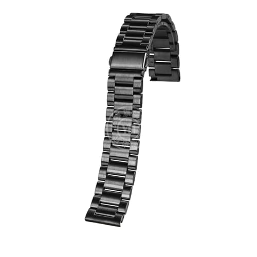 BGFFDSZ Edelstahl Uhrenkette Kompatibel Mit Serie T49905 T49963 TW2V62400 Armband Metallband Schwarz Silber(54 black,20mm-width) von BGFFDSZ