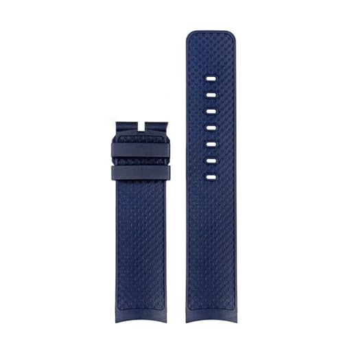 BGFFDSZ Fluorkautschukarmband, kompatibel mit Herrenuhren von IWC IW328802, 376806, IW376805, IW379505, 22 mm, Kautschukarmband(Blue no clasp) von BGFFDSZ