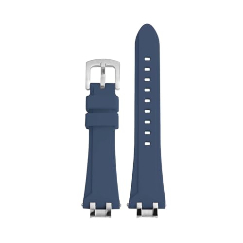 BGFFDSZ Gummi-Armband kompatibel mit MAURICE LACROIX AIKON Uhr AI1008 AI6008 AI1108 AI1018 AI6038 Wasserdichtes Silikon-Uhrenarmband(Blue-silver,AI 6058) von BGFFDSZ