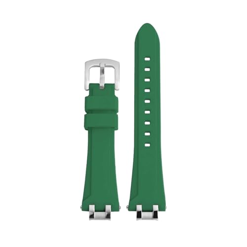 BGFFDSZ Gummi-Armband kompatibel mit MAURICE LACROIX AIKON Uhr AI1008 AI6008 AI1108 AI1018 AI6038 Wasserdichtes Silikon-Uhrenarmband(Green-silver,AI 1008) von BGFFDSZ