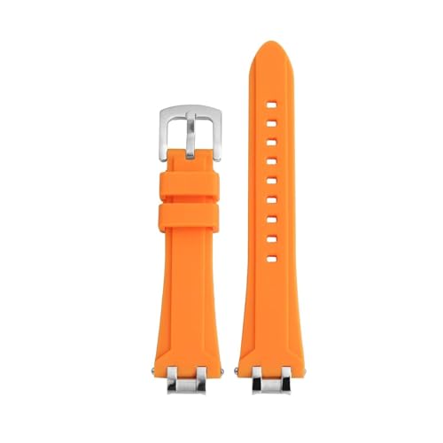 BGFFDSZ Gummi-Armband kompatibel mit MAURICE LACROIX AIKON Uhr AI1008 AI6008 AI1108 AI1018 AI6038 Wasserdichtes Silikon-Uhrenarmband(Orange-silver,AI 1108) von BGFFDSZ