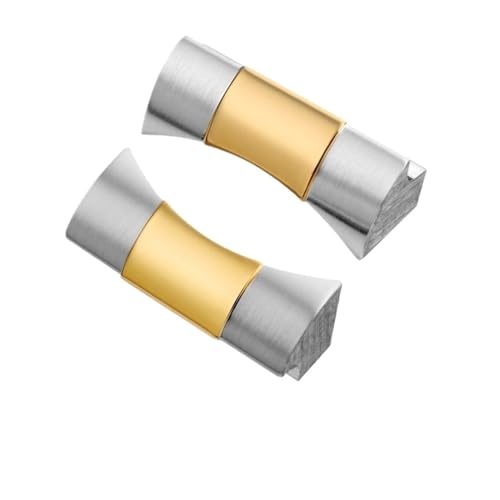 BGFFDSZ Gummiband 316 Edelstahl Kopfendglied Kompatibel mit Timing Tudor Biwan M79363 Little/Small Monster 22mm Adapter 41mm Anschluss(Silver Gold,20mm) von BGFFDSZ