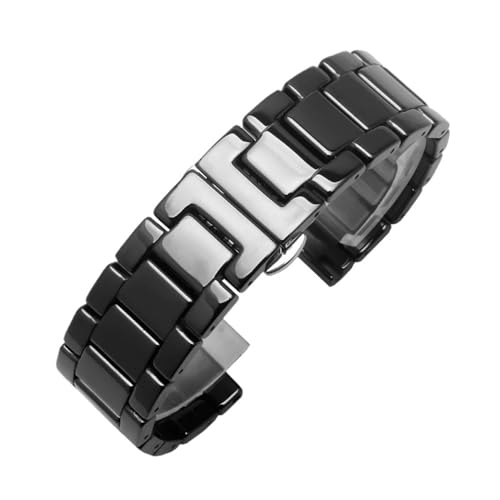 BGFFDSZ Keramikarmband 14 mm 16 18 20 21 22, kompatibel mit Seiko Tissot Universal-Armbändern for Herren und Damen, Schwarz(Black,17mm) von BGFFDSZ