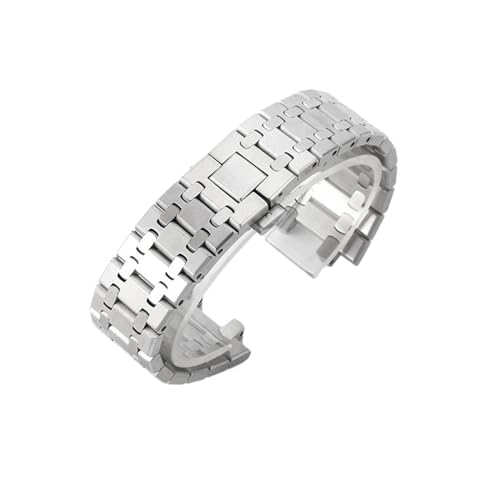 BGFFDSZ Kompatibel mit AP Royal Oak Series Herren-Uhrenarmbändern aus massivem Edelstahl, Schmetterlingsschnalle, konkav-konvex, 15400, 15500, Zubehör, 26 mm von BGFFDSZ
