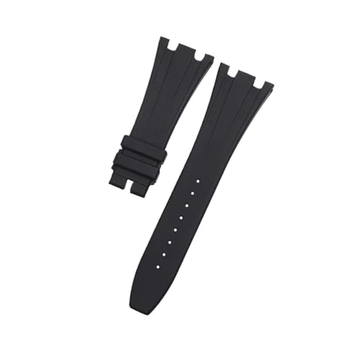 BGFFDSZ Kompatibel mit AP15703 15710 26703 Royal Oak Offshore Kautschukarmband 28 mm Herren-Uhrenarmbänder schwarzem Armband und Faltschließe(Black-no buckle) von BGFFDSZ