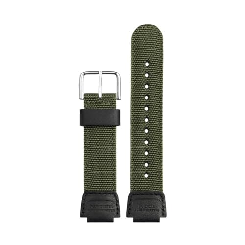 BGFFDSZ Kompatibel mit Casio Uhrenkette AE1200 AE-1200WHB F-91w AQ-230 A158 A159 MCW200 Wasserdichtes Sport-Nylon-Canvas-Armband 18 mm(Army green-silver) von BGFFDSZ