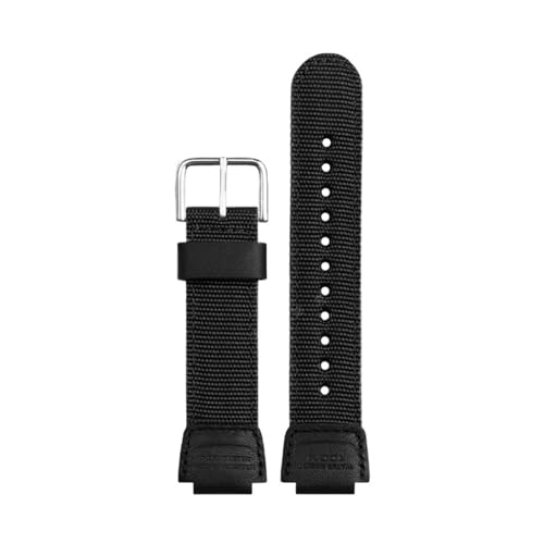 BGFFDSZ Kompatibel mit Casio Uhrenkette AE1200 AE-1200WHB F-91w AQ-230 A158 A159 MCW200 Wasserdichtes Sport-Nylon-Canvas-Armband 18 mm(Black-silver) von BGFFDSZ
