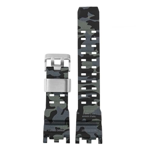 BGFFDSZ Kompatibel mit G-SHOCK Casio Uhrenarmband for Herren der zweiten Generation Big Mud King Modified GWG2000 GWG-2000 GWG-2040 Harzkautschukarmband(Camo black-silver) von BGFFDSZ
