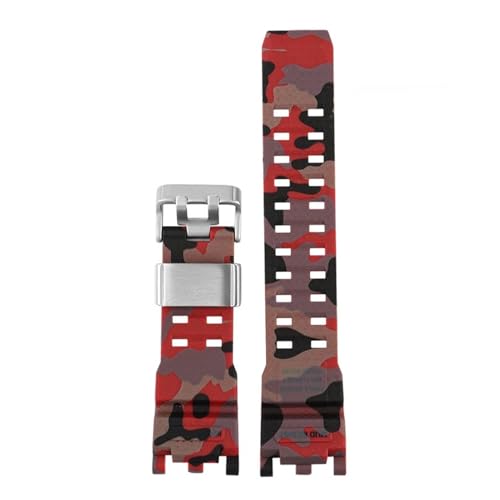 BGFFDSZ Kompatibel mit G-SHOCK Casio Uhrenarmband for Herren der zweiten Generation Big Mud King Modified GWG2000 GWG-2000 GWG-2040 Harzkautschukarmband(Camo red-silver) von BGFFDSZ