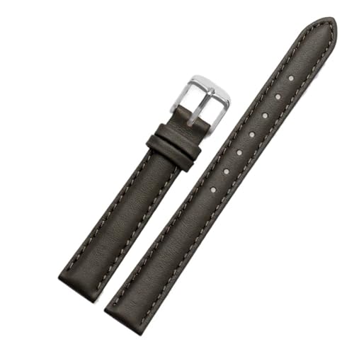 BGFFDSZ Kompatibel mit Garmin New Watch Lily2 Lederarmband Lily 2 Damen-Smartwatch, Ersatz-Lederarmband, Damen-Rindslederarmband, 14 mm(Gray-silver) von BGFFDSZ