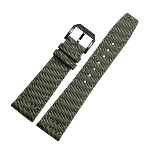 BGFFDSZ Kompatibel mit IW Pilot Spitfire Timezone TopGun Strap Grün Schwarz Gürtel Armbanduhr Straps 20mm 21mm 22mm Nylon Canvas Stoff Uhr Band(Pin green black,22mm) von BGFFDSZ